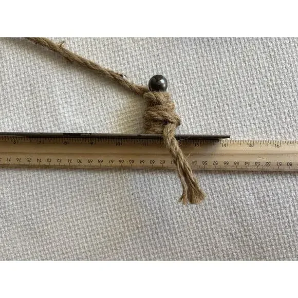 Pulley Mounting Brackets With Hook Rustic Vintage Inspired Metal Wood Twine Set - Picture 6 of 10